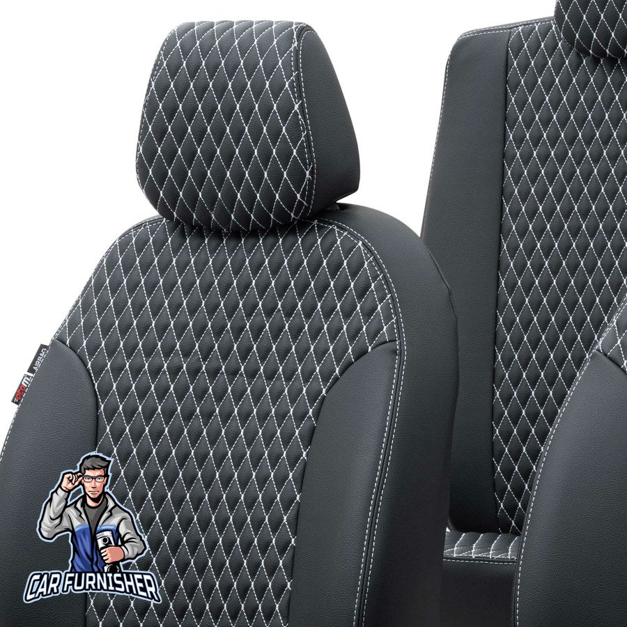 Peugeot 307 Car Seat Covers 2001-2008 Amsterdam Design Dark Gray Full Set (5 Seats + Handrest) Full Leather