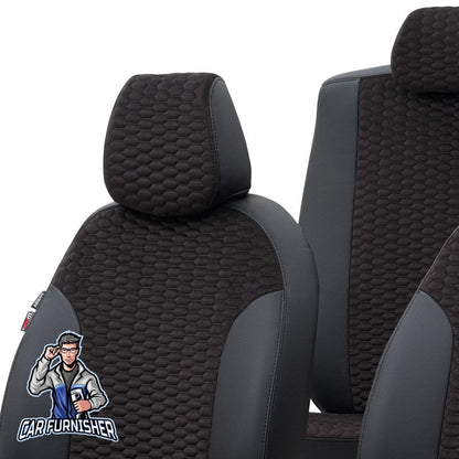 Nissan Navara Seat Covers Tokyo Foal Feather Design Black Leather & Foal Feather
