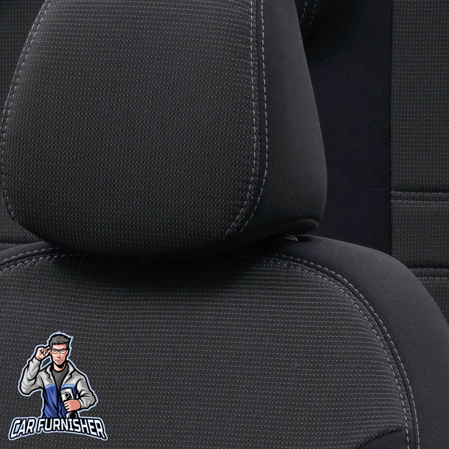 Suzuki Jimny Seat Covers Original Jacquard Design Dark Gray Jacquard Fabric