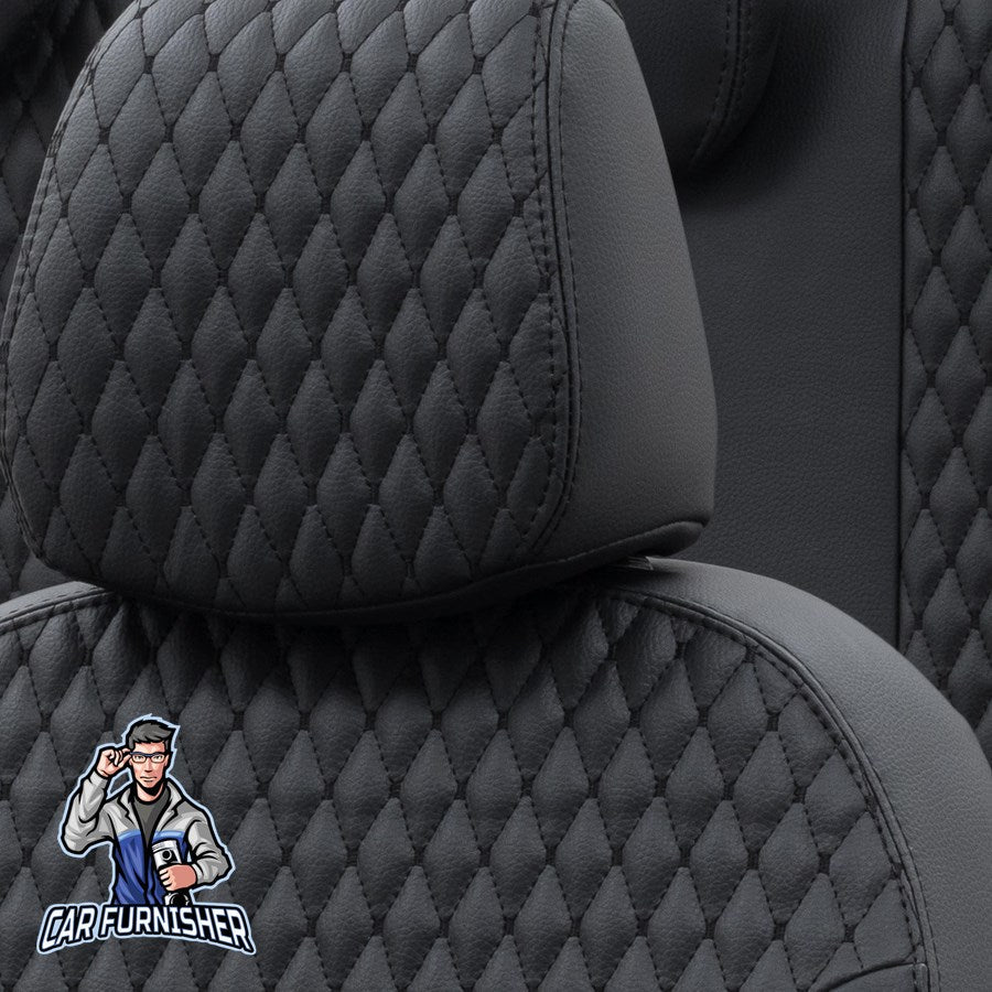 Isuzu NPR Seat Covers Amsterdam Leather Design Black Leather
