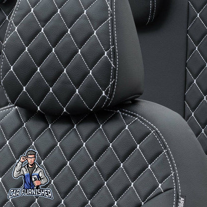 Mercedes Atego Seat Covers Madrid Leather Design Dark Gray Leather