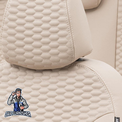 Mitsubishi Lancer Car Seat Covers 2003-2017 Tokyo Design Beige Full Set (5 Seats + Handrest) Full Leather