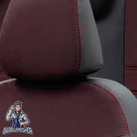 Thumbnail for Porsche Cayenne Seat Covers Paris Leather & Jacquard Design Red Leather & Jacquard Fabric
