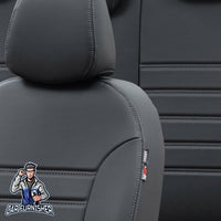 Thumbnail for Renault Captur Seat Covers Istanbul Leather Design Black Leather