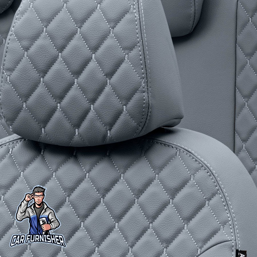 Skoda Kamiq Seat Covers Madrid Leather Design Smoked Leather