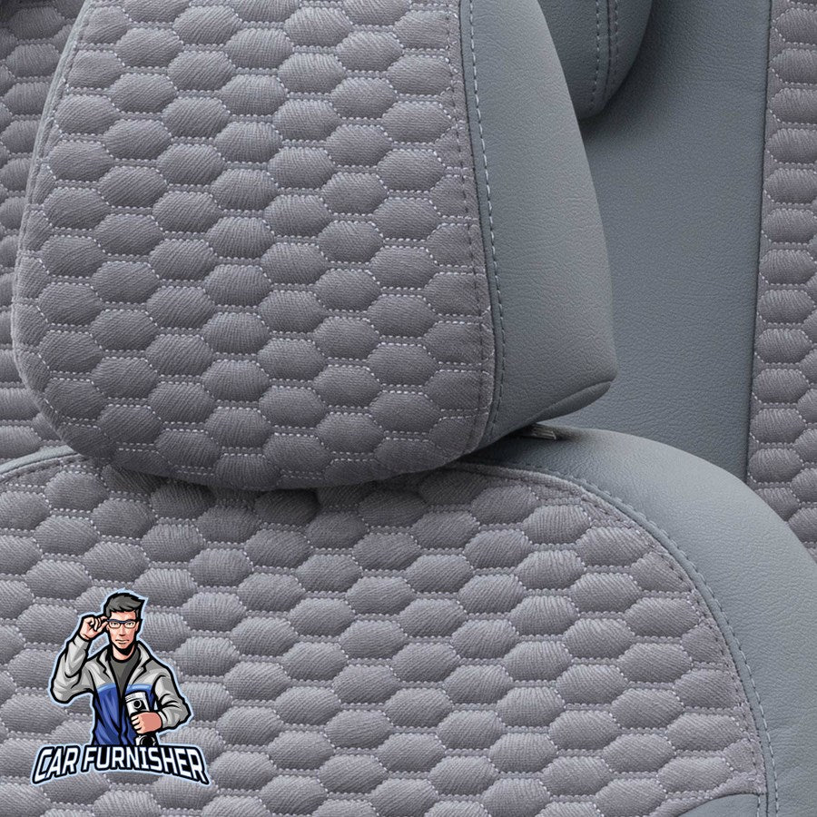 Peugeot 107 Car Seat Covers 2006-2013 Tokyo Foal Feather Smoked Full Set (5 Seats + Handrest) Leather & Foal Feather