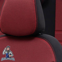 Thumbnail for Seat Ibiza Seat Covers Original Jacquard Design Red Jacquard Fabric
