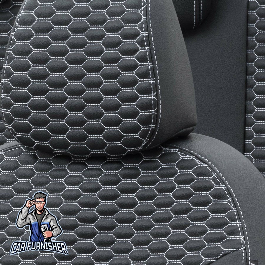 Mitsubishi Lancer Car Seat Covers 2003-2017 Tokyo Design Dark Gray Full Set (5 Seats + Handrest) Full Leather