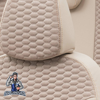 Peugeot 107 Car Seat Covers 2006-2013 Tokyo Foal Feather Beige Full Set (5 Seats + Handrest) Leather & Foal Feather
