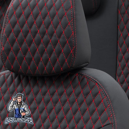 Mazda E2200 Seat Covers Amsterdam Leather Design Red Leather