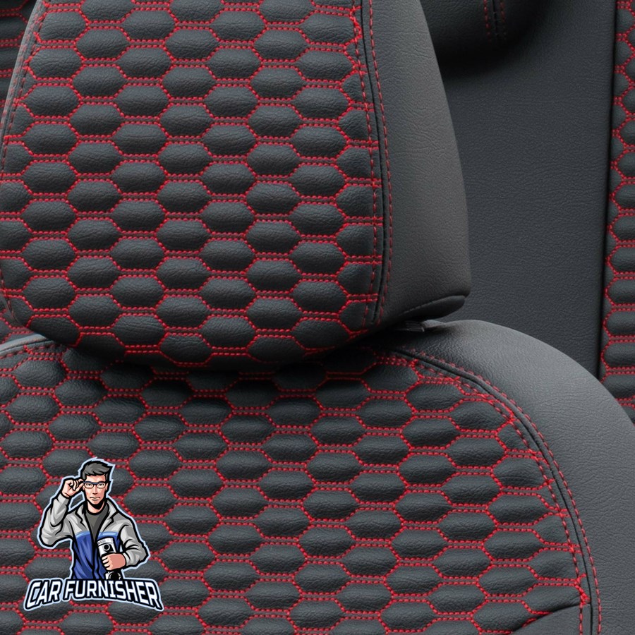 Mitsubishi Lancer Car Seat Covers 2003-2017 Tokyo Design Red Full Set (5 Seats + Handrest) Full Leather