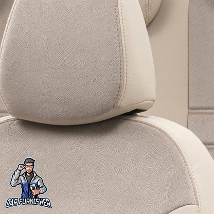 Renault Broadway Car Seat Covers 1983-2001 London Design Beige Full Set (5 Seats + Handrest) Leather & Fabric