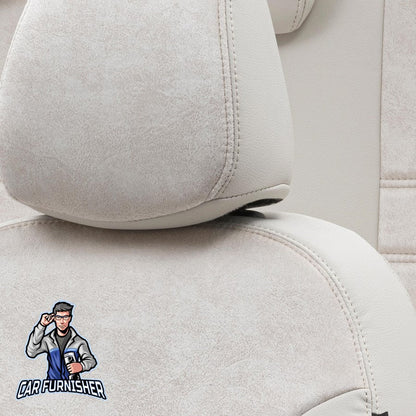Peugeot Boxer Seat Covers Milano Suede Design Ivory Leather & Suede Fabric