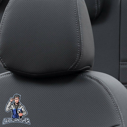 Mercedes GLC Series Car Seat Covers 2015-2023 New York Design Black Full Set (5 Seats + Handrest) Leather & Fabric