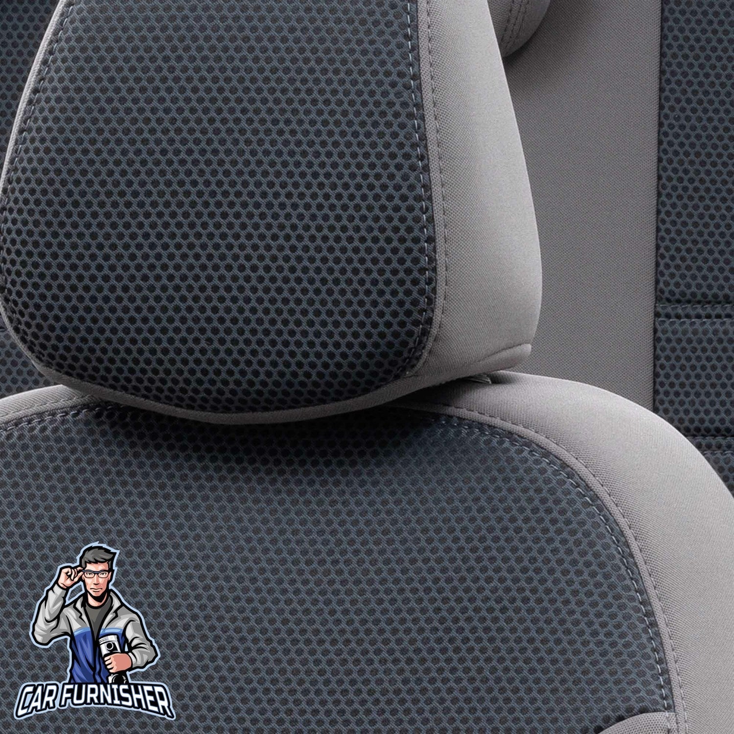 Opel Crossland X Car Seat Covers 2017-2023 Original Design Smoked Full Set (5 Seats + Handrest) Fabric