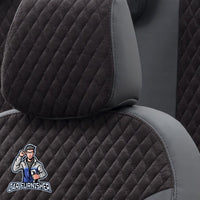 Thumbnail for Jeep Grand Cherokee Seat Cover Amsterdam Foal Feather Design Black Leather & Foal Feather
