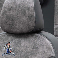 Thumbnail for Jeep Renegade Seat Covers Milano Suede Design Smoked Black Leather & Suede Fabric