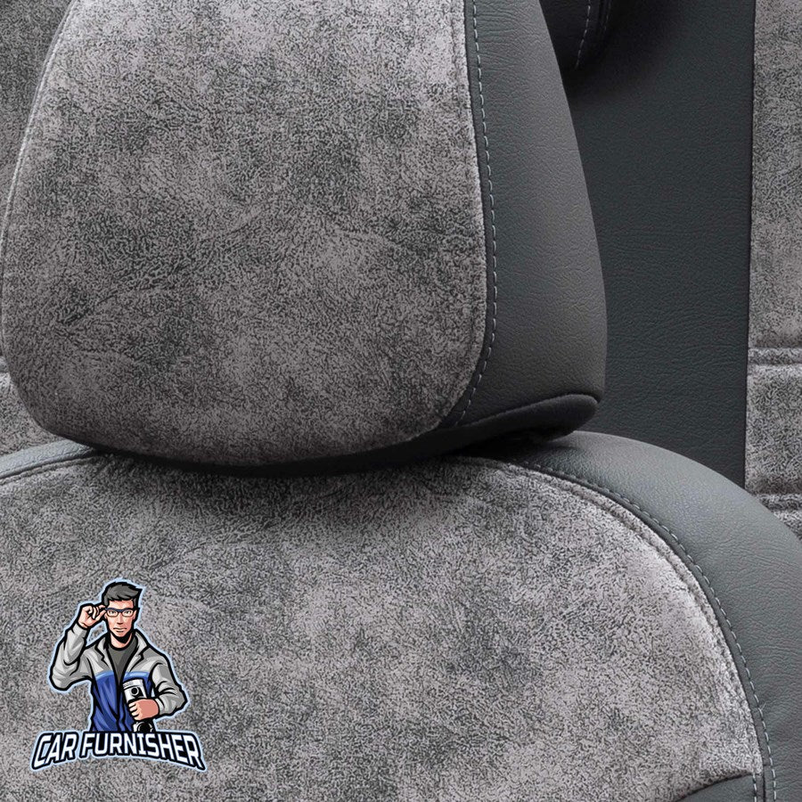 Seat Exeo Car Seat Covers 2008-2013 Milano Design Smoked Black Full Set (5 Seats + Handrest) Leather & Fabric