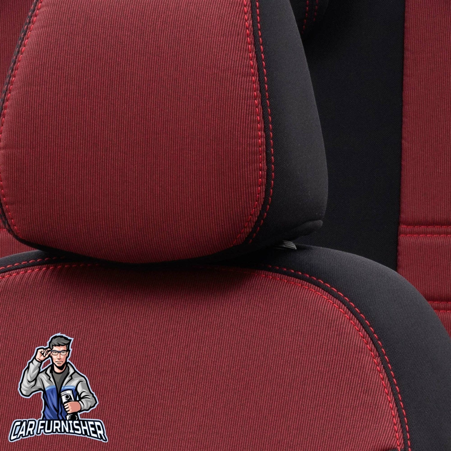Peugeot 106 Car Seat Covers 1992-2002 Original Design Red Full Set (5 Seats + Handrest) Fabric