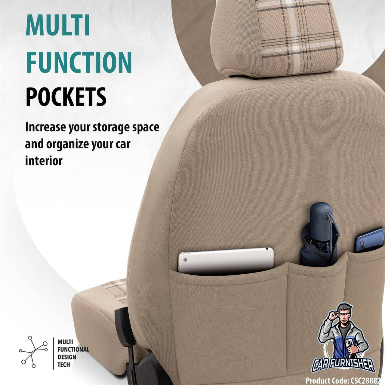 Car Seat Cover Set - Sports Design