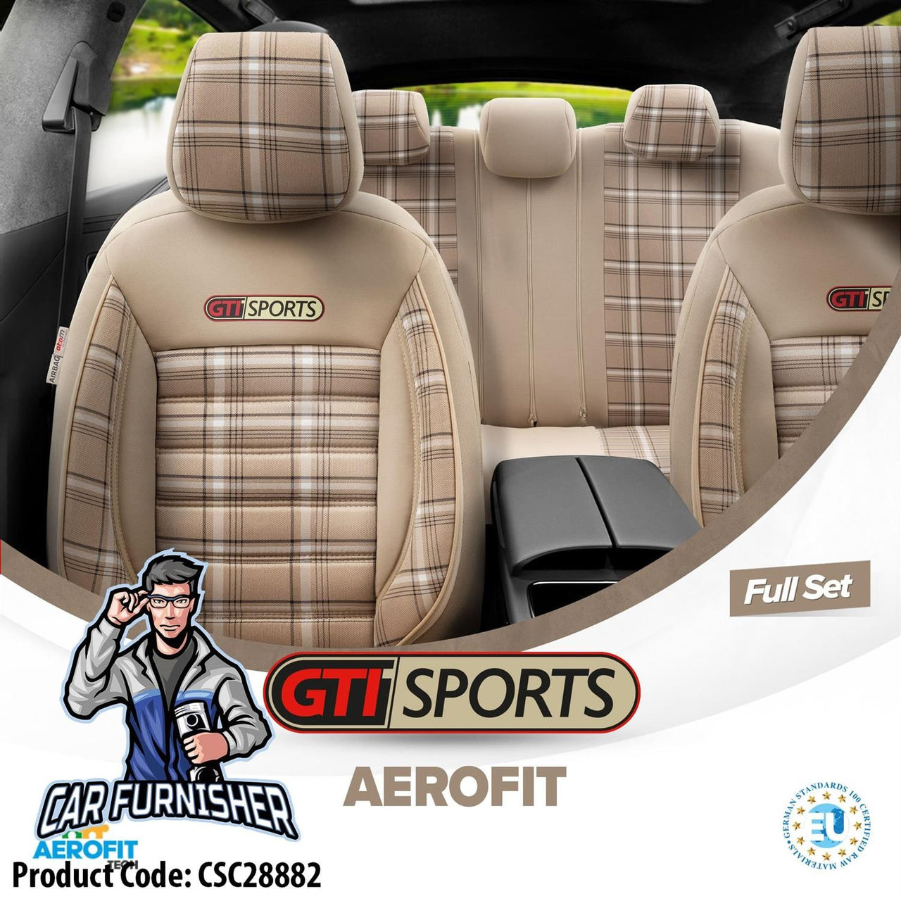 Car Seat Cover Set - Sports Design