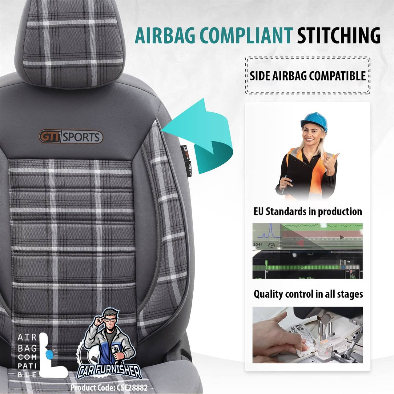 Car Seat Cover Set - Sports Design