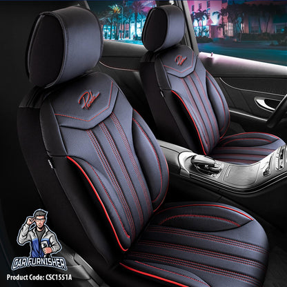 Luxury Car Seat Cover Set (5 Colors) | Miami Series Red Full Leather