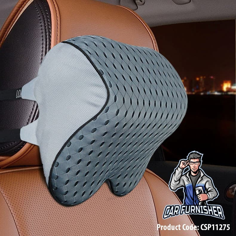Memory Foam Ergonomic Car Seat Cover & Cushion Set (3 Pcs) Blue 1x Head Pillow Piece Memory Foam