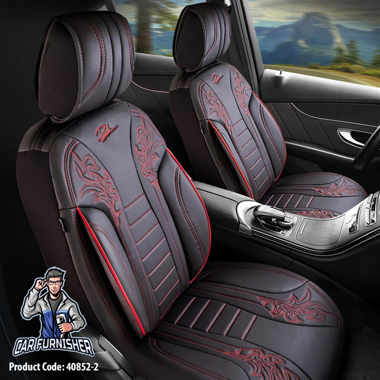 Luxury Car Seat Cover Set (5 Colors) | Tokyo Series Red Full Leather