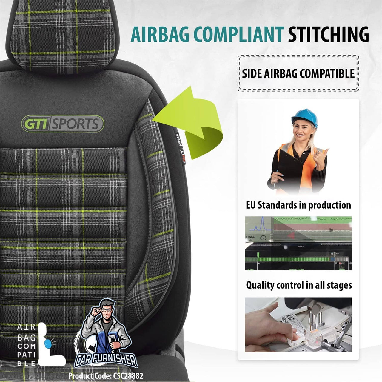 Car Seat Cover Set - Sports Design