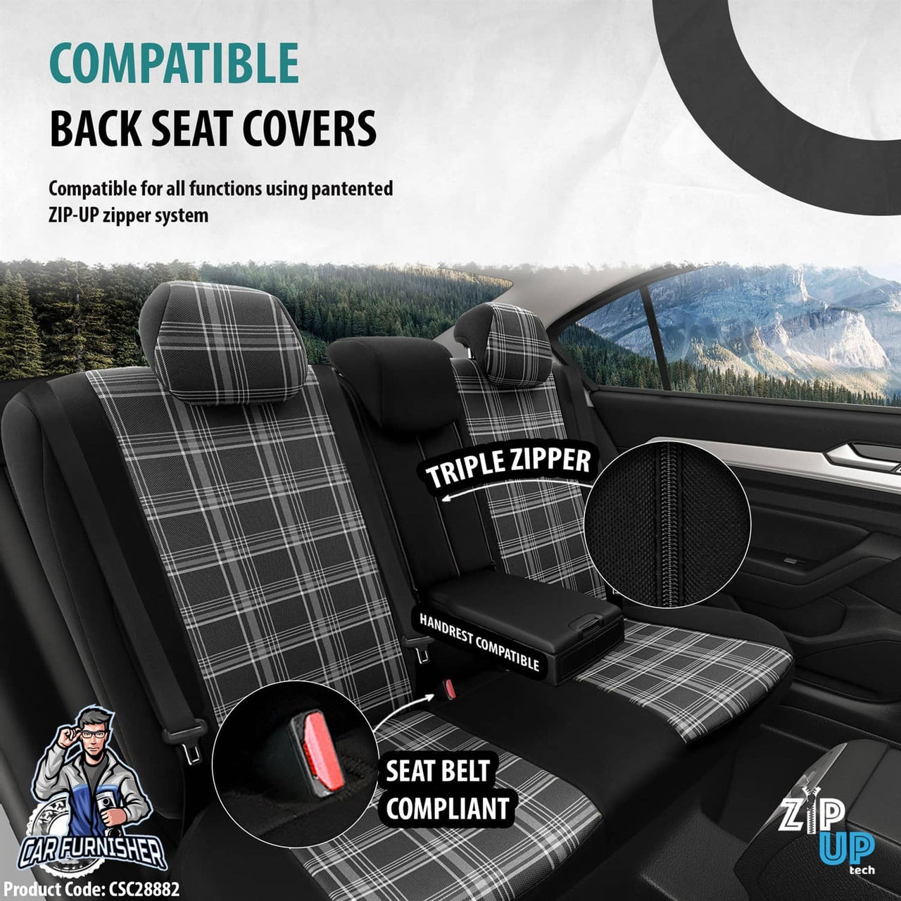 WANAGYMZBH Car Seat Covers Full Set For VW T-Cross 2019-2024,Universal Fit 5 Breathable, Waterproof, Durable, With Anti - Slip Design Full Set (2 Front Rear Bench)(White