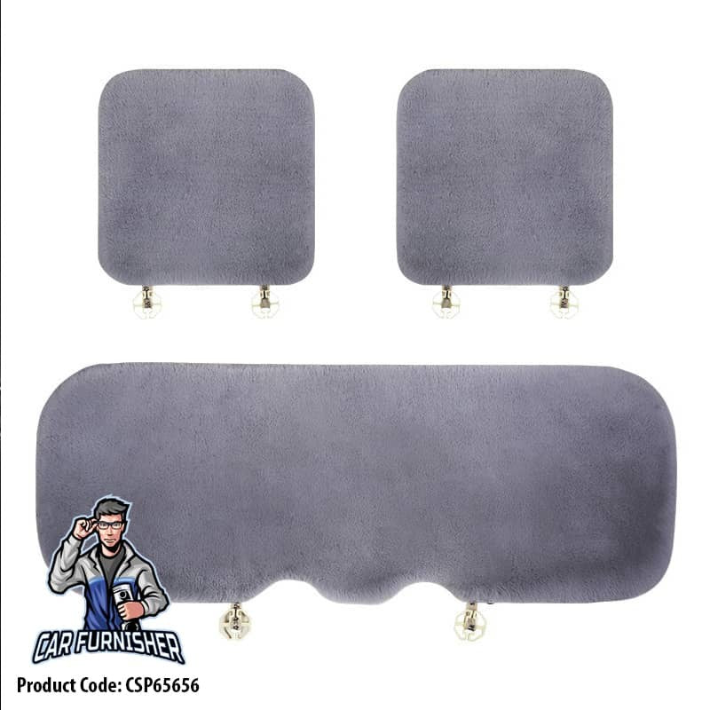 Plush Car Seat Cushion (4 Colors) | Warm | Winter Use Gray Fabric