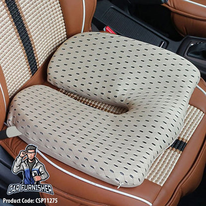 Memory Foam Ergonomic Car Seat Cover & Cushion Set (3 Pcs) Beige 1x Bottom Piece Memory Foam