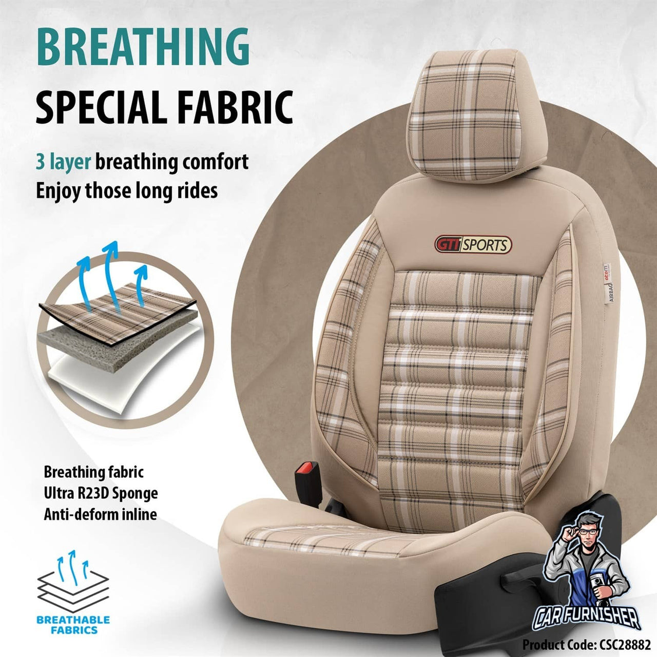 Car Seat Cover Set - Sports Design