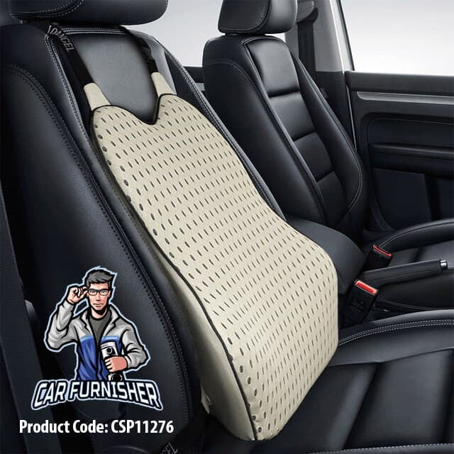Memory Foam Ergonomic Car Seat Cover & Cushion Set (3 Pcs) Beige 1x Back Piece Memory Foam