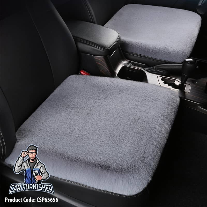 Plush Car Seat Cushion (4 Colors) | Warm | Winter Use Black Fabric