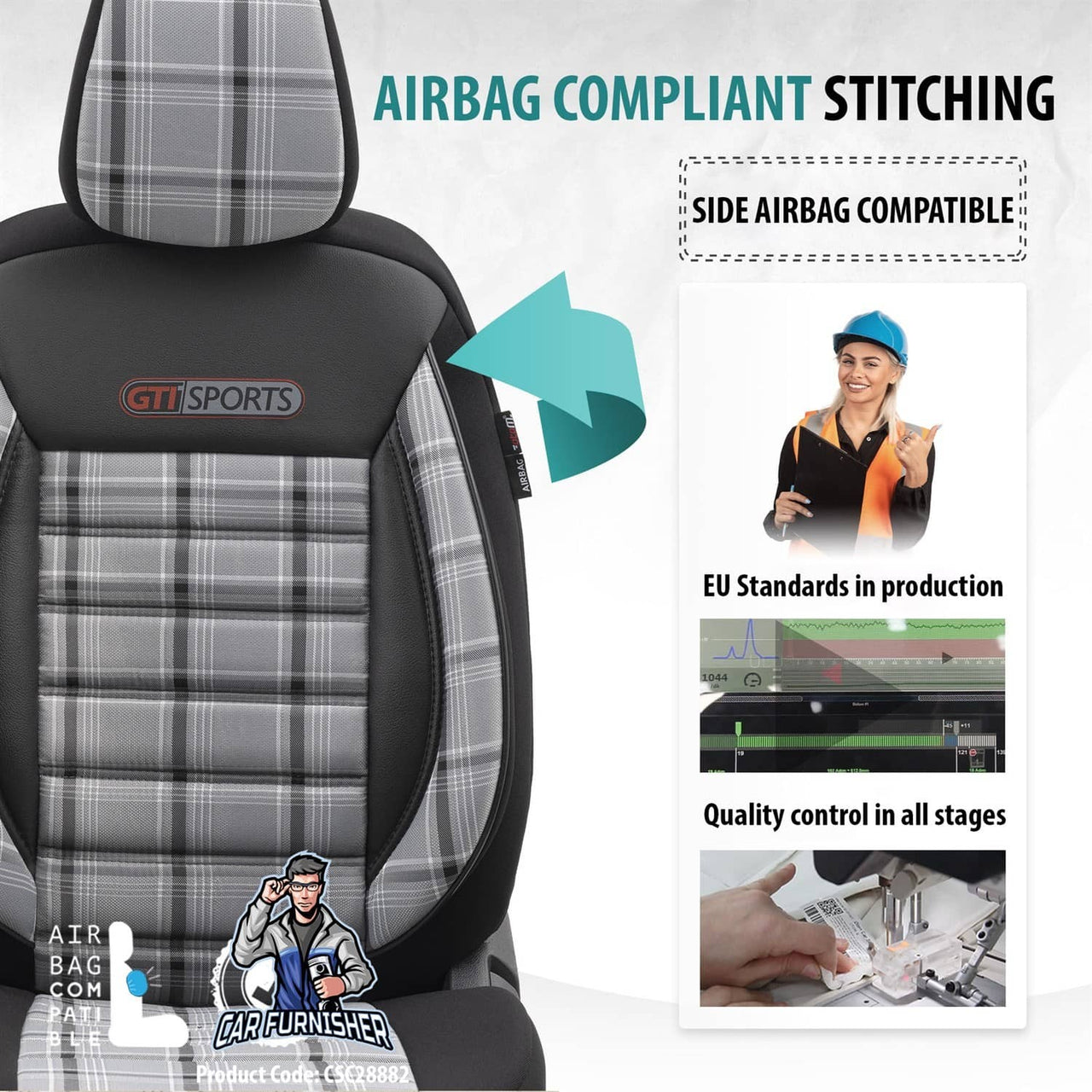 Car Seat Cover Set - Sports Design